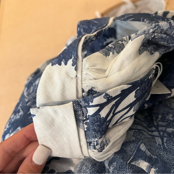 COS White Blue Toile de Jouy Linen Sleeveless
Halter Neck Long Midi Dress Size 4 - Picture 7 of 8